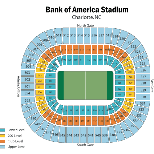 Charlotte FC vs. San Diego FC Seat Map