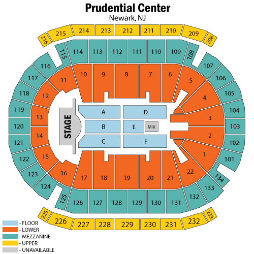 Prudential Center Newark Nj Seating Chart