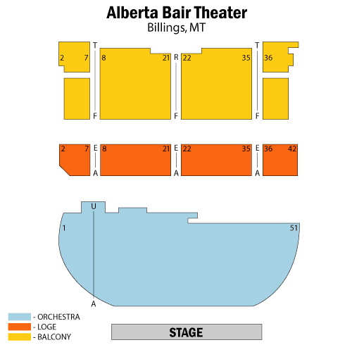 Alberta Bair Theater Seatmap
