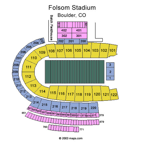 Folsom Field Stadium Seatmap