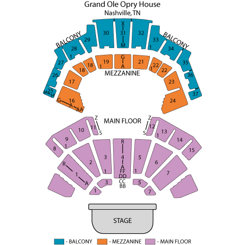 Grand Ole Opry Seating Chart With Seat Numbers