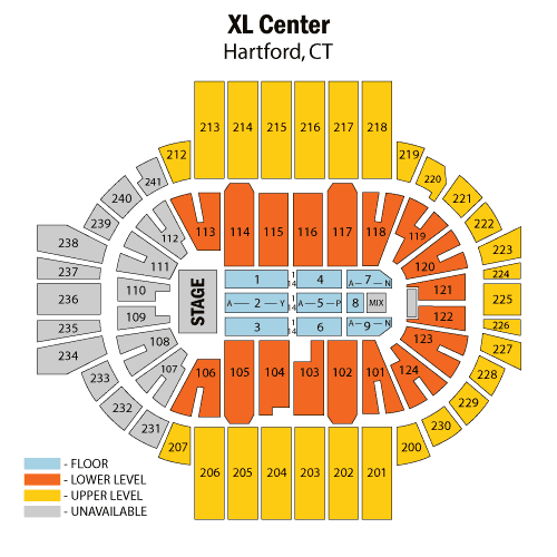 Xl Center Seating Map Rows