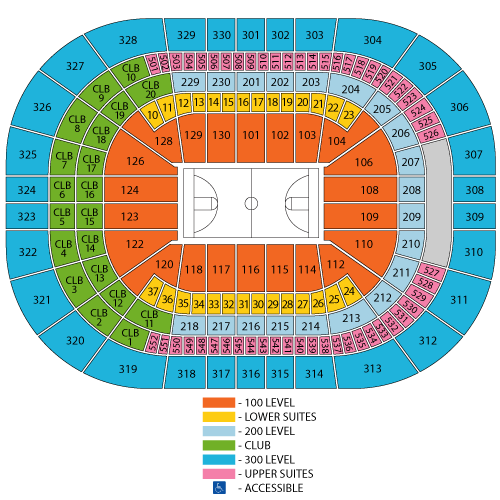 NCAA Women's Basketball Tournament - All Sessions Seat Map