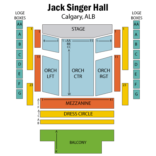 Jack Singer Hall Seatmap